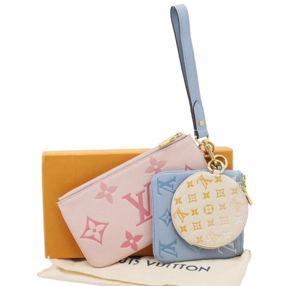 Louis Vuitton Trio By The Pool Giant Monogram Empreinte Leather Pouch Pink - Picture 3 of 11